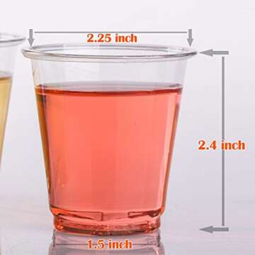 Golden Apple 3 oz 100ct Clear Plastic Cups - Disposable Mini Cups for Parties