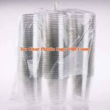 Golden Apple 100ct Clear Plastic Cups for Parties