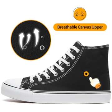 ZGR Men's High Top Canvas Sneakers - Stylish & Versatile for Every Occasion