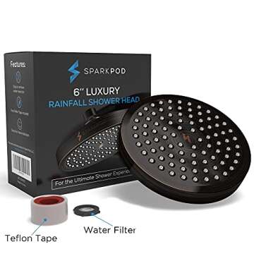 SparkPod High-Pressure Rain Shower Head - Easy Install
