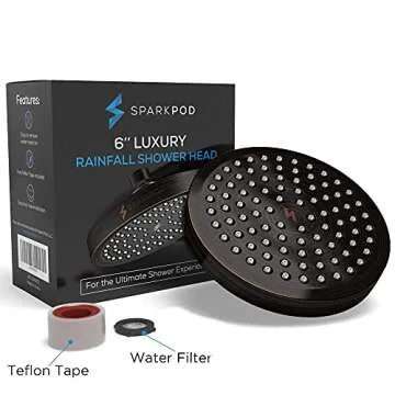 SparkPod High-Pressure Rain Shower Head - Easy Install