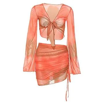 SHESEEWORLD Women's Sexy 2 Piece Tie Dye Skirt Set