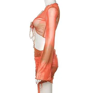 SHESEEWORLD Women's Sexy 2 Piece Tie Dye Skirt Set