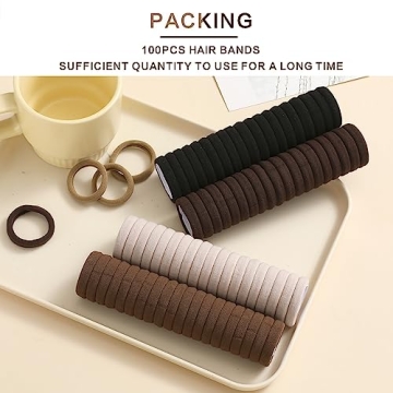 SYGY Hair Ties 100PCS - Soft No Damage Cotton Bands