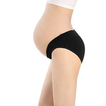 Suekaphin Womens Maternity Panties Maternity Underwear Pregnancy Postpartum Under Bump Brief,Sort D,Medium