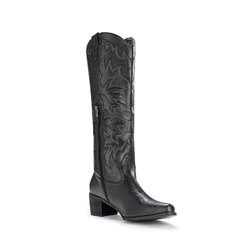 IUV Cowboy Boots for Women Stylish Knee High Comfortable Footwear