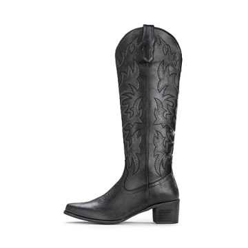 IUV Cowboy Boots for Women Stylish Knee High Comfortable Footwear