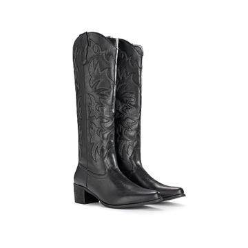 IUV Cowboy Boots for Women Stylish Knee High Comfortable Footwear