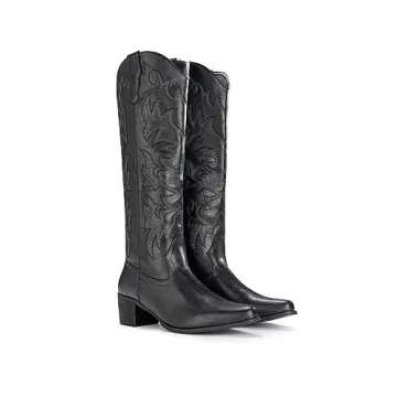 IUV Cowboy Boots for Women Stylish Knee High Comfortable Footwear