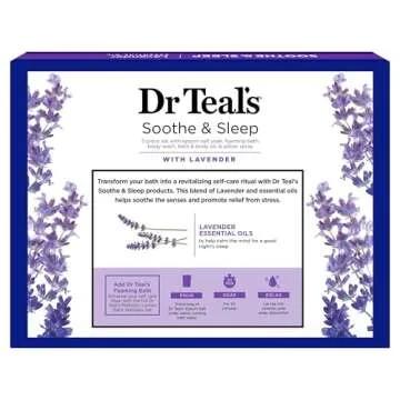 Dr Teal's Holiday Gift Set - Lavender - 4 Piece Bath Sampler, Perfect for Stocking Stuffers