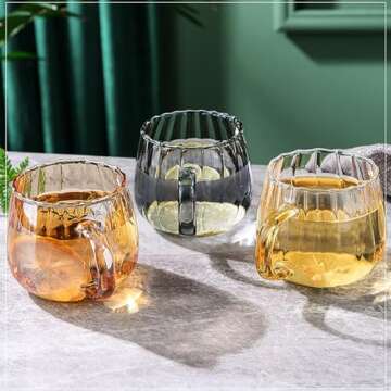 Clear Pumpkin Coffee Mugs - Festive Glass Coffee Cups for Halloween, Fall & Thanksgiving