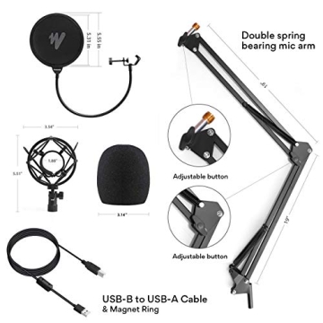 MAONO Microphone & Headphone Combo for Podcasters & Streamers