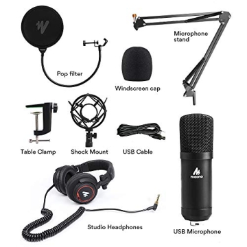 MAONO Microphone & Headphone Combo for Podcasters & Streamers