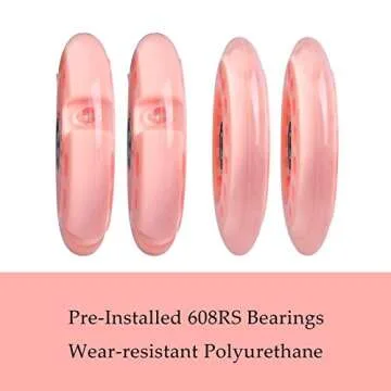 Wiggle Car Polyurethane Replacement Wheels Set (Front,2P Light Up), Swing Car Wheels Pack (Rear,2P Narrower) Upgrade for Ride-on Toys (Orange Pink)