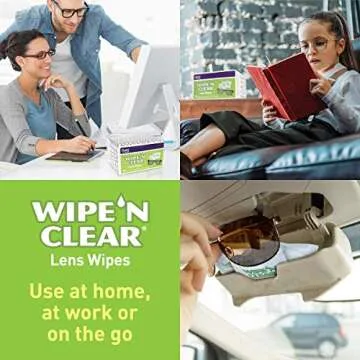 Flents Lens Wipes, Wipe 'N Clear, 150 Count, Pre-Moistened, Streak-Free, Safe for Glasses, Sunglasses, Anti-Fog, Gentle Cleaning, Clear Vision, Individually Wrapped for Travel & Convenience
