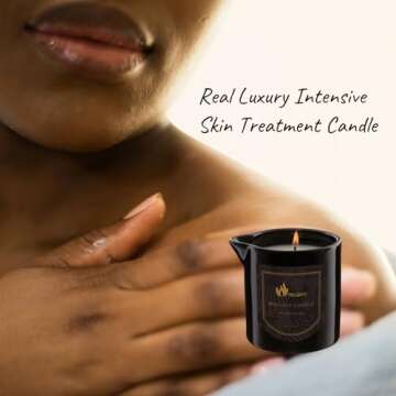 MELONY Massage Oil Candle for Pure Relaxation- 8.1 oz- Moisturizing Essential Oil Body Massage Candle for Home Spa- Amazing Gift for Women & Men (BlackBerry & Bay)