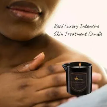 MELONY Massage Oil Candle for Pure Relaxation- 8.1 oz- Moisturizing Essential Oil Body Massage Candle for Home Spa- Amazing Gift for Women & Men (BlackBerry & Bay)