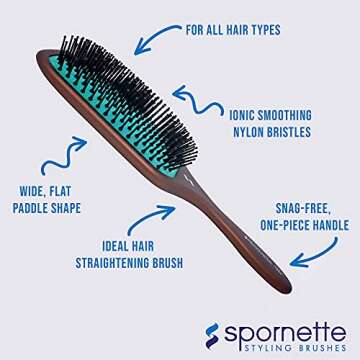 Spornette Ion Fusion Paddle Hair Brush for All Hair Types