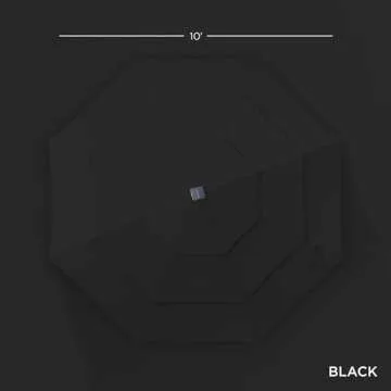 Best Choice Products 10ft 3-Tier Solar Patio Umbrella, Outdoor Market Sun Shade for Backyard, Deck, Poolside w/ 24 LED Lights, Tilt Adjustment, Easy Crank, 8 Ribs - Black