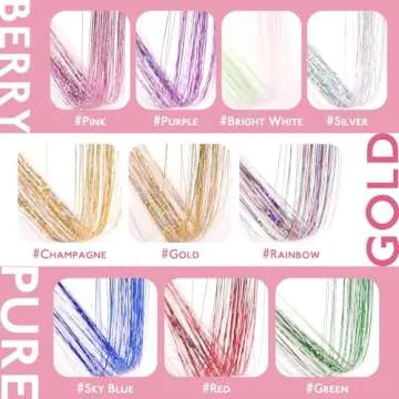 WENNALIFE Clip-in Hair Tinsel for Kids Pink Sparkle 6pcs