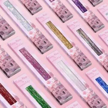 WENNALIFE Clip-in Hair Tinsel for Kids Pink Sparkle 6pcs