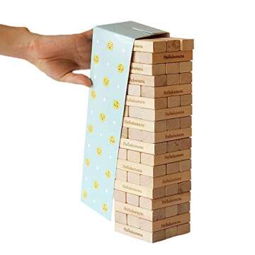 Holla Banana (O-ing [Tower]) Love & Naughty Stacking 54 Tower] [Wooden] [Block]s Funny Couple Game for Adults - with Truth or Dare Questions and Challenges