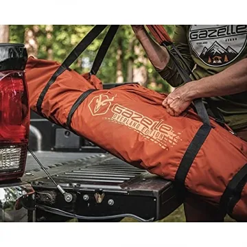 Gazelle T4 Extra Large 2 Door 4 Person Instant Portable Pop Up Outdoor Camping Hub Tent with Removable Floor and Rain Fly, Easy Setup, Orange