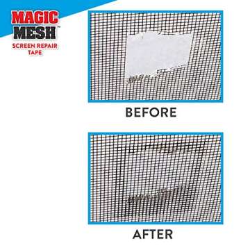 Magic Mesh Screen Repair Tape- Strong Adhesive, Instantly Mend & Repair Holes and Tears in Screen Windows, Doors, RVs & More. Black, 9’ x 2”