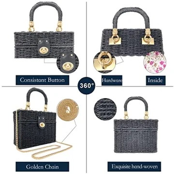 Stylish Handwoven Rattan Bag for Women- Chic Summer Accessory