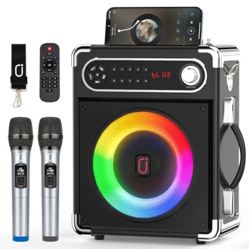 JYX Karaoke Machine with Dual Wireless Mics & Bluetooth