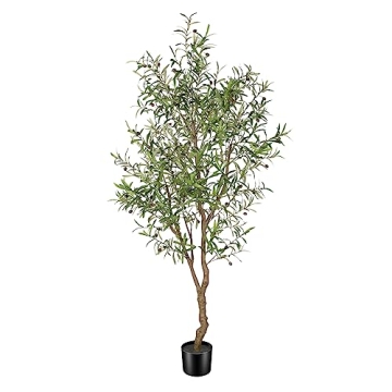 FEELEAD 7ft Faux Olive Tree for Home Decor Indoor