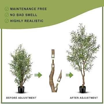 FEELEAD 7ft Faux Olive Tree for Home Decor Indoor