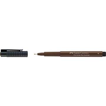 Faber-Castell Art & Graphic Pitt Artist Pen Fineliner India Ink Pen, Dark Sepia, Single Pitt Pen, Fo...