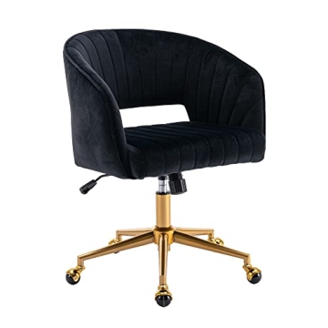Home Office Chair Swivel Velvet Desk Chair Accent Armchair Upholstered Modern Tufted Chairs with Gol...