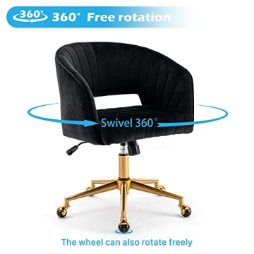 Stylish Velvet Office Chair with Gold Base for Comfort