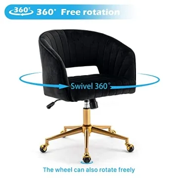 Stylish Velvet Office Chair with Gold Base for Comfort