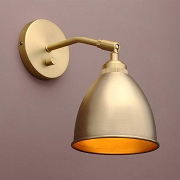Yosoan Vintage Wall Sconce Bookcase Light, 1-Light Dimmable On Off Switch Hardwired Industrial Mount...