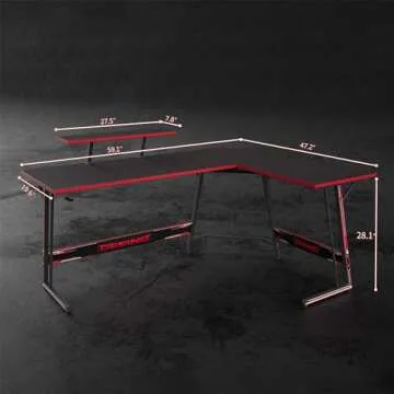 DESINO L Shaped Gaming Desk 59 inch Corner Workstation