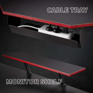 DESINO L Shaped Gaming Desk 59 inch Computer Corner Desk PC Writing Table Gamer Workstation for Home Office, Black