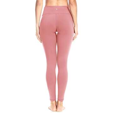 QUEENIEKE Women Legging Yoga High Waist Hidden Pockets Sport Pants Running Tights Size S Color Begonia Pink