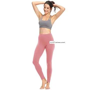 QUEENIEKE Women Legging Yoga High Waist Hidden Pockets Sport Pants Running Tights Size S Color Begonia Pink