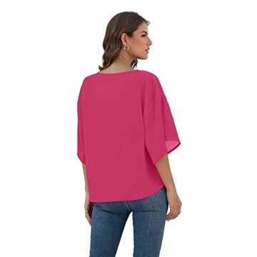 Stylish VIISHOW Summer Tie Front V Neck Blouse for Women