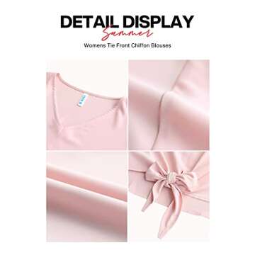 Stylish VIISHOW Summer Tie Front V Neck Blouse for Women