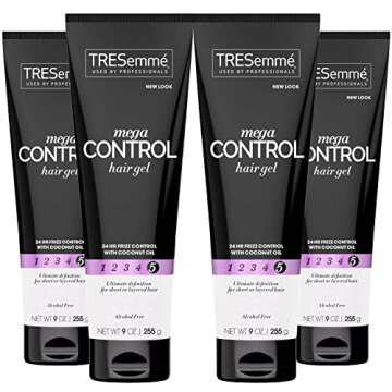 TRESemme Hair Gel, Mega Sculpting Hold for Edge Control, Frizz Control and Curly Hair with Coconut O...