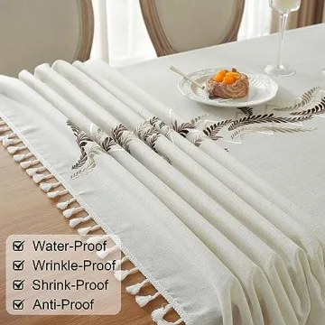Stylish JIALE Waterproof Tablecloth for Rectangle Tables