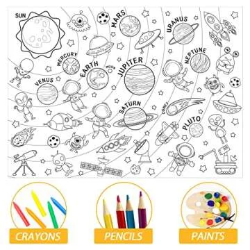 Outer Space Giant Coloring Poster for Kids Activity Roll Art