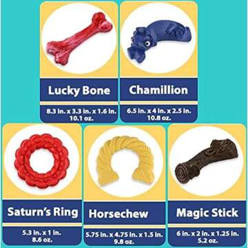 GNAWLY DOG Chew Toys for Aggressive Chewers - 5 Pack