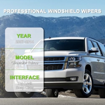 PARRATI® Windshield Wipers for Chevrolet Tahoe and GMC Models - Easy Clip-On Installation and All-W...