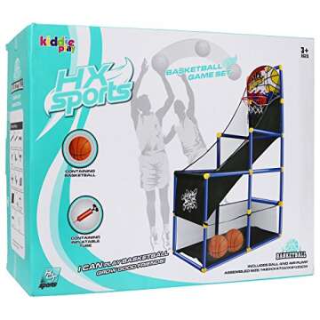 Kiddie Play Toy Basketball Hoop Arcade Game Set | with 4 Balls & Air Pump, Indoor Outdoors Sports Toys for Kids