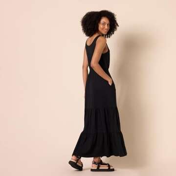Amazon Essentials Women's Sleeveless Elastic Waist Summer Maxi Dress (Available in Plus Size)